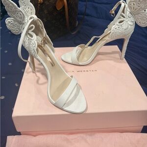 Sophia Webster White Butterfly Heels